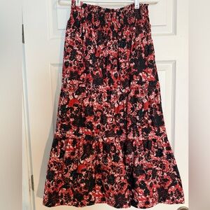 Anthropologie somerset maxi skirt, black & red, size S